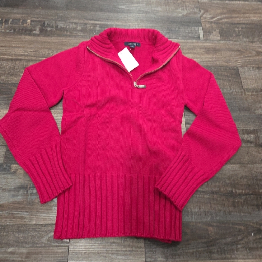 Land's End Zipper Ribbed Sweater